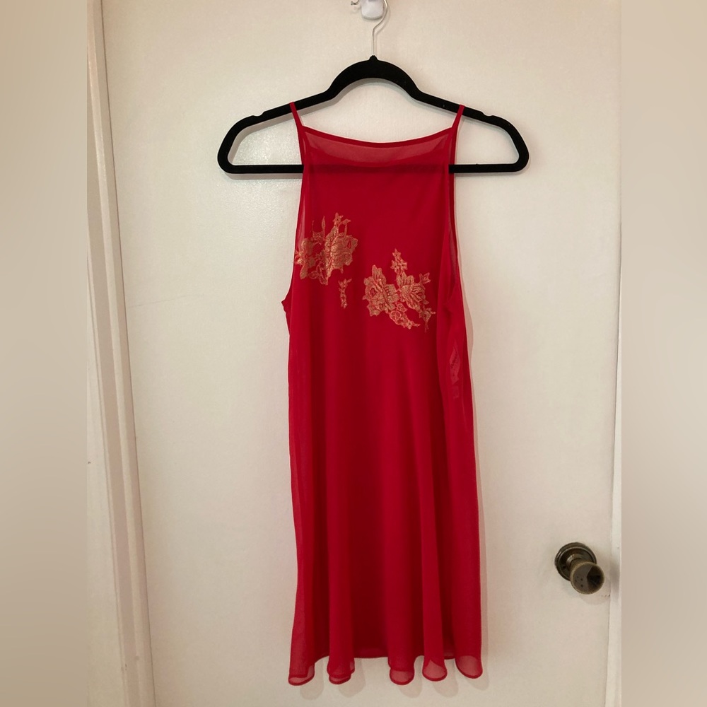 Vintage Victoria’s Secret Collection Red Lingerie Size Small Negligée slip 90s